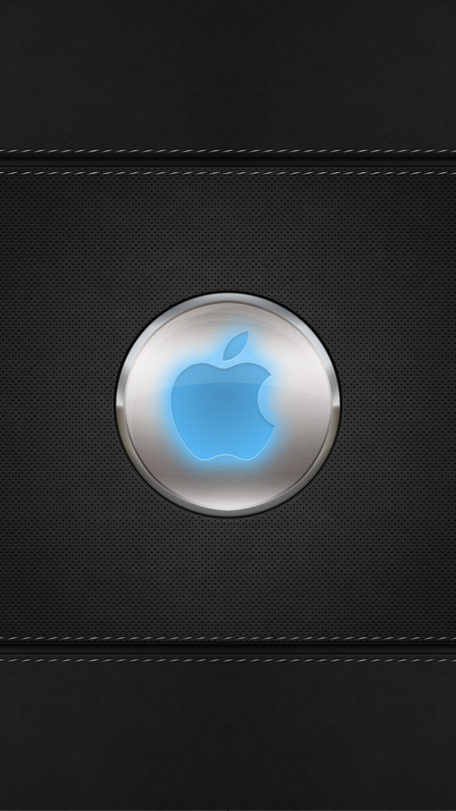 Blue Glow Apple Logo iPhone 5s Wallpaper Download | iPhone ...
