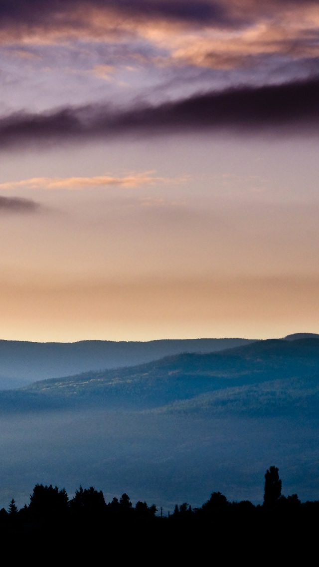 hill tops in distance iPhone 5 Wallpaper