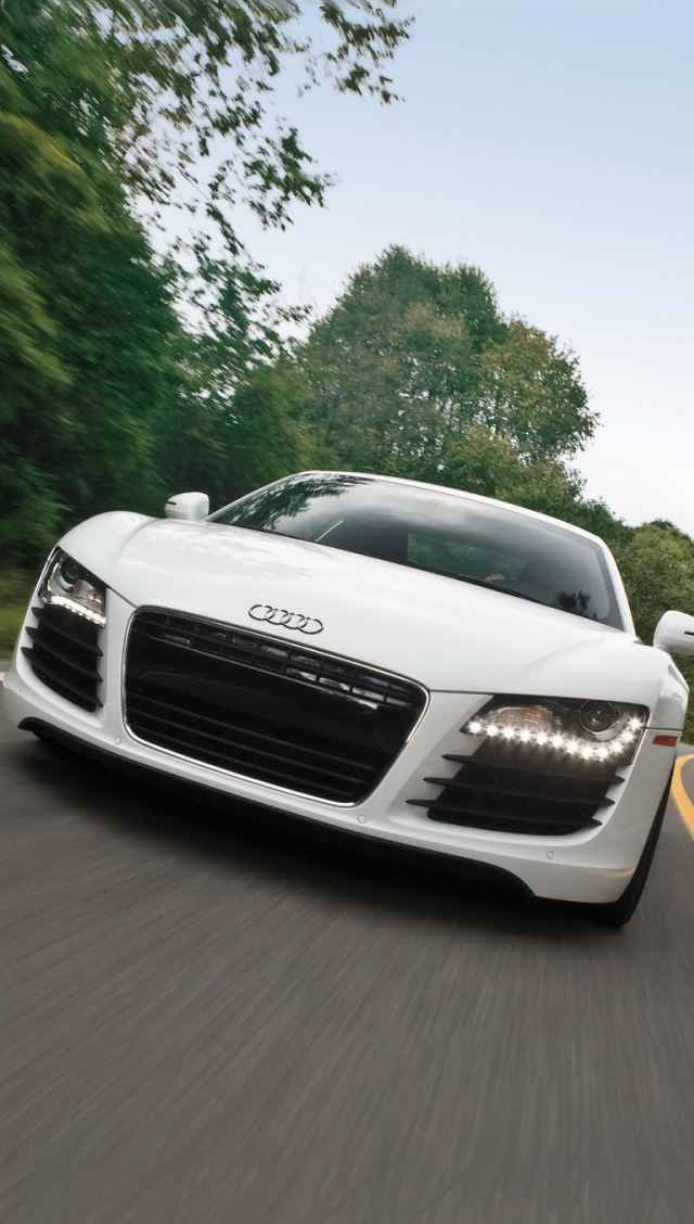 audi r8 front iPhone 5 Wallpaper