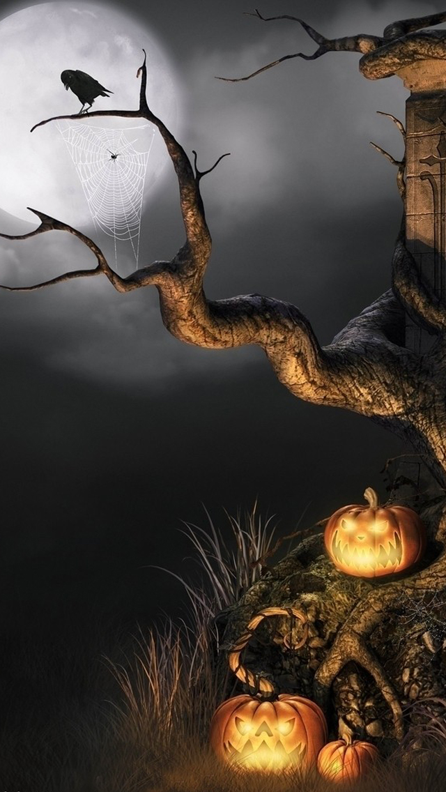 Halloween scene iPhone 5s Wallpaper Download | iPhone Wallpapers, iPad