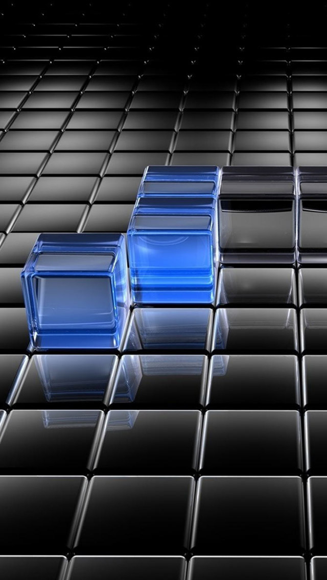 Black and Blue Translucent Cubes iPhone 5s Wallpaper Download | iPhone Wallpapers, iPad 