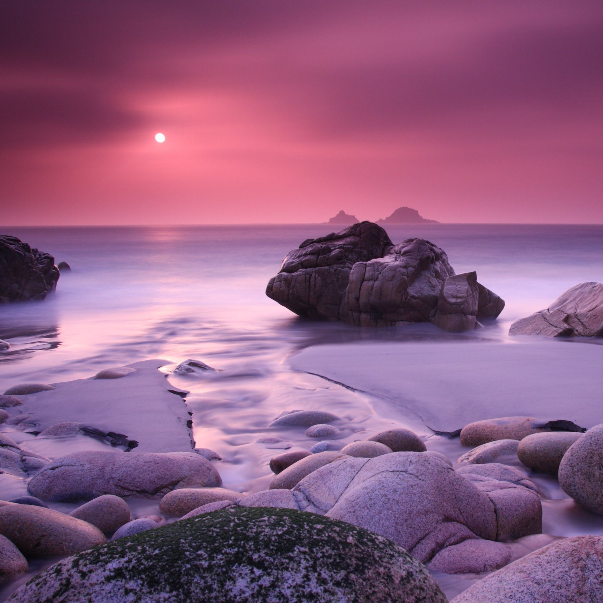 Evening Calming Rock Ocean Sea Landscape iPad Air Wallpaper Download