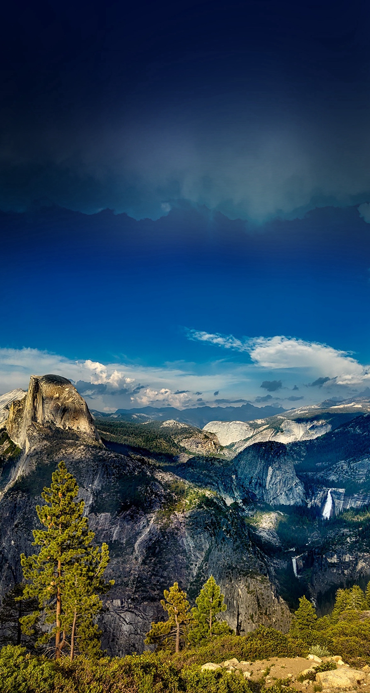 Yosemite Mountain Wood Summer Nature iPhone 5s Wallpaper ...