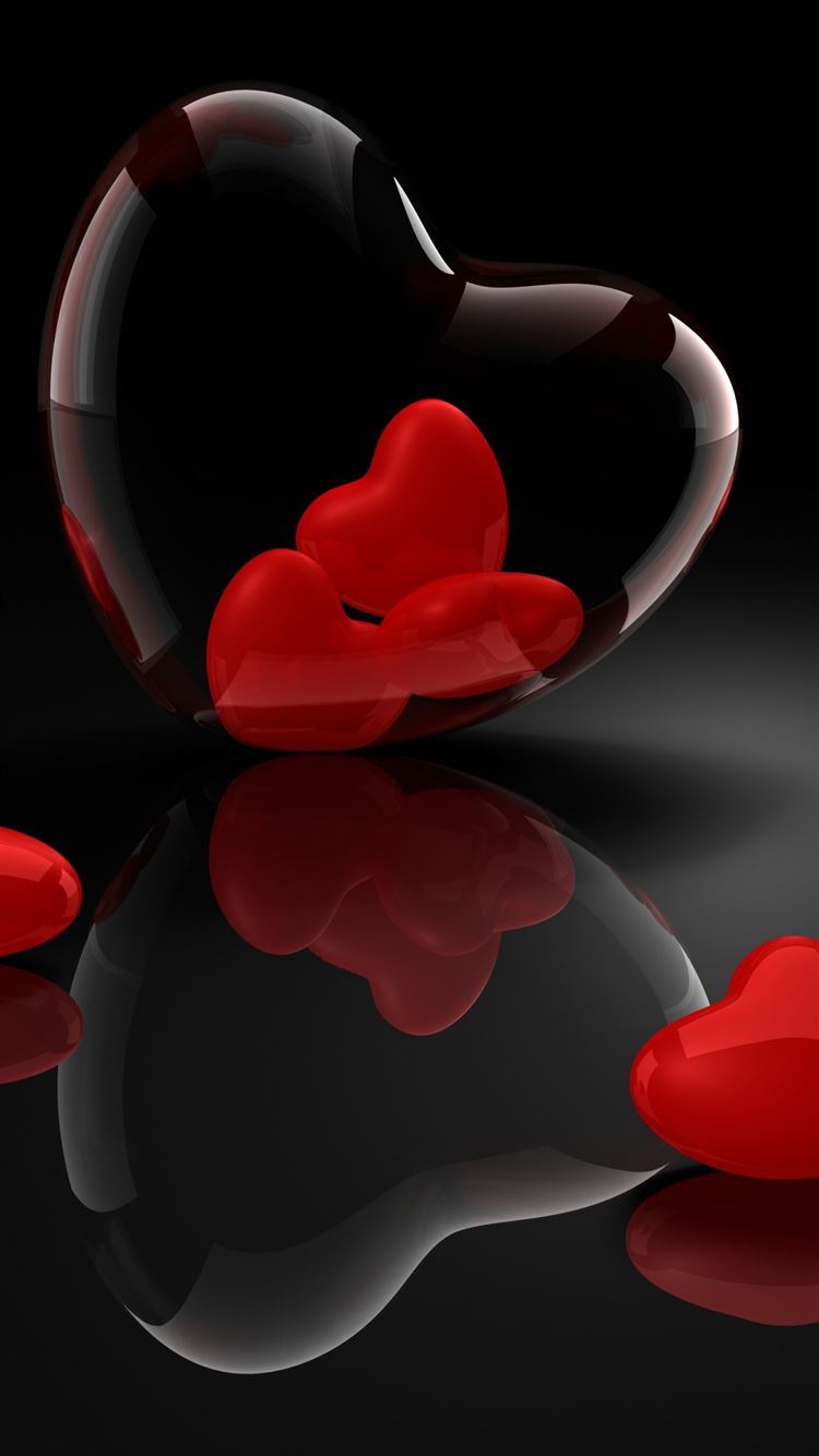 Heart Glass 3d Reflection Iphone 6 Wallpaper ときめけバレンタイン ハートがいっぱいiphone壁紙 Naver まとめ