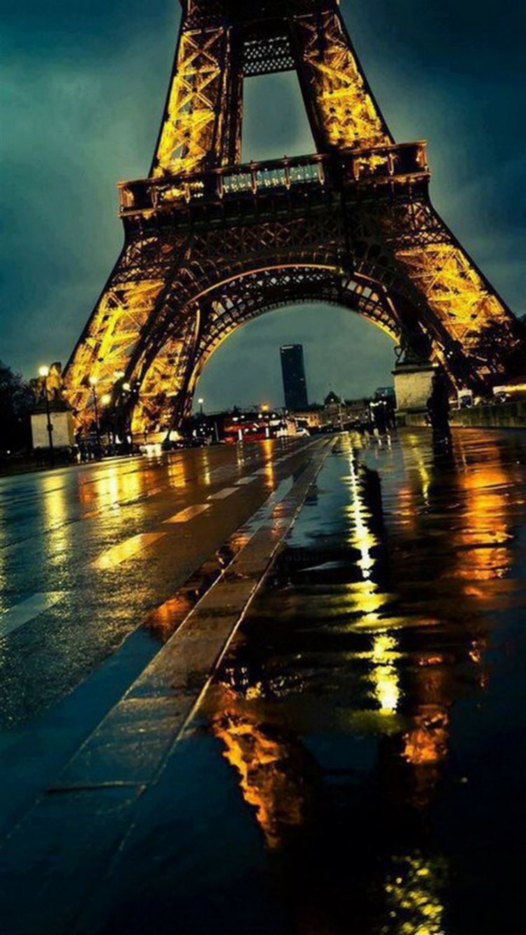 Night Rainy London Big Ben Street Scene iPhone 6 Wallpaper ...