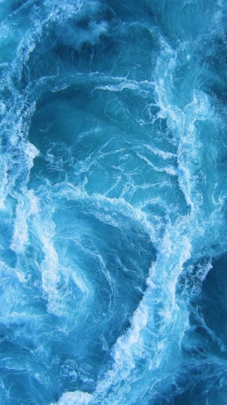 Swirling Blue Ocean Waves iPhone 7 Wallpaper Download