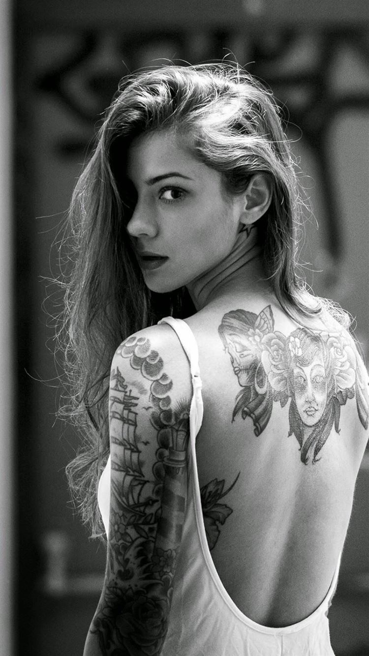 Beautiful Girl Tattooed Back IPhone 8 Wallpaper Download IPhone