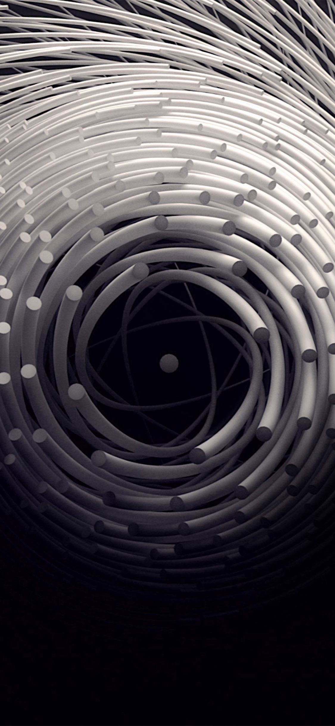 Circle 3D Dark Abstact Illustration Art IPhone X Wallpaper