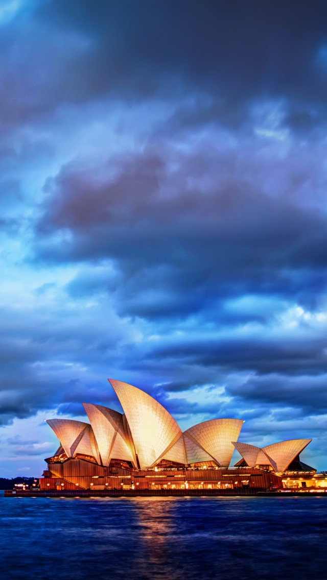 sydney glows at sunset iphone 5s wallpaper